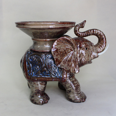 吉祥鎮宅，窯變生輝 解讀德化友誠陶瓷商行大象托水果盤XZ6384